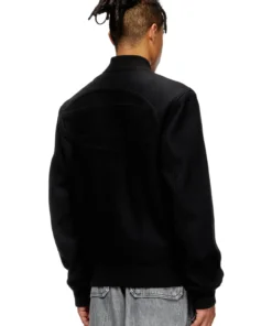 Alternative view of ג׳קט בומר מרופד מתערובת צמר - שחור