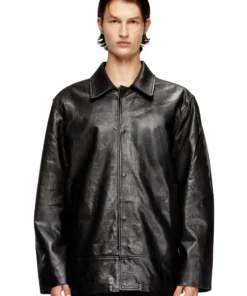 ג׳קט עור מרופד - שחור