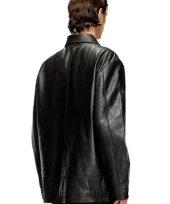 Alternative view of ג׳קט עור מרופד - שחור