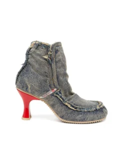 מגפוני דנים עם עקב - כחול בהיר