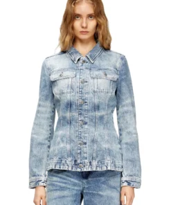 ג׳קט דנים בגזרת שעון חול - כחול בהיר