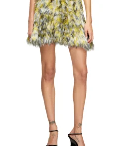 חצאית מיני פרוותית - צהוב