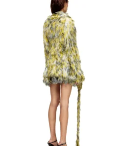 Alternative view of קרדיגן פתוח פרוותי - צהוב