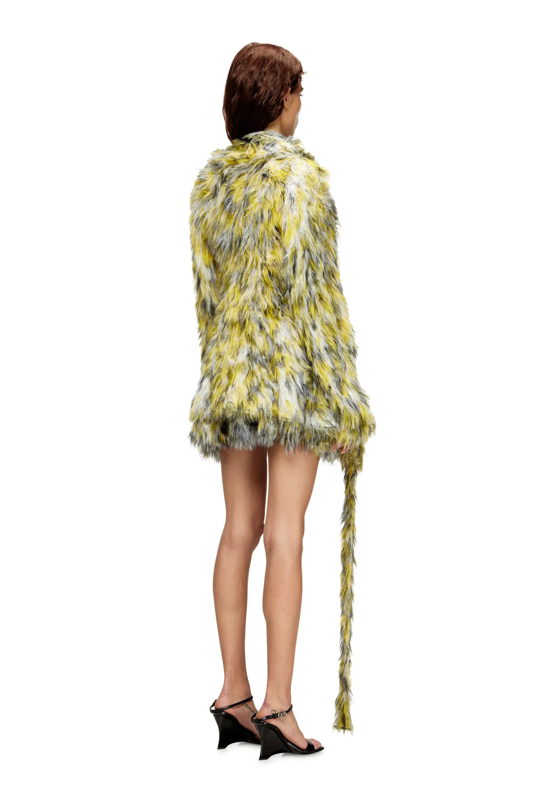 קרדיגן פתוח פרוותי - צהוב – תמונה 2