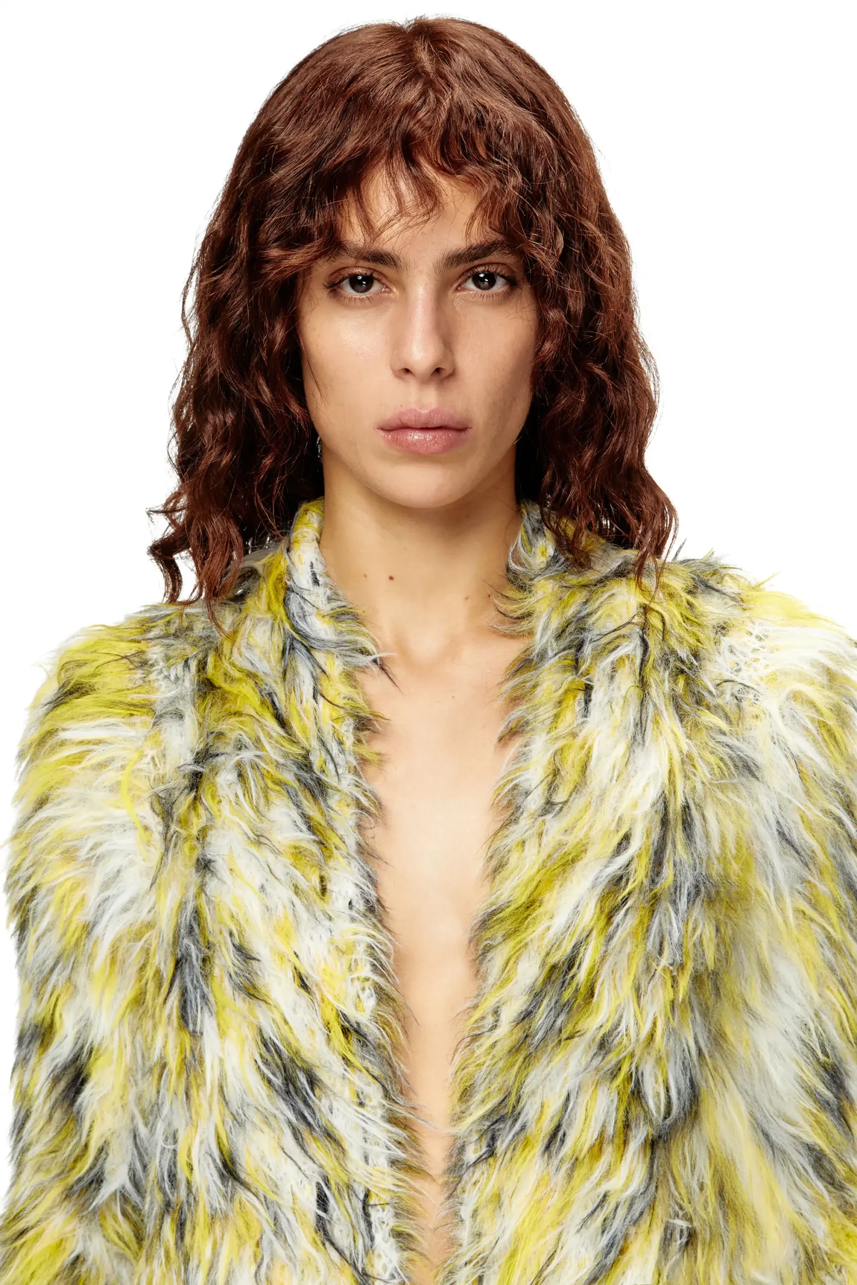 קרדיגן פתוח פרוותי - צהוב – תמונה 3