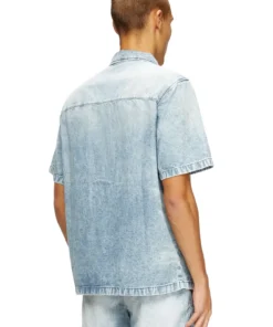 Alternative view of חולצת באולינג מדנים משופשף - כחול בהיר