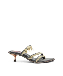 סנדלי עקב קיטן מדנים פרום עם קריסטלים - כחול