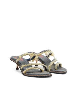 Alternative view of סנדלי עקב קיטן מדנים פרום עם קריסטלים - כחול