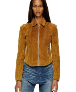 ג׳קט חולצה מקורדרוי - חום בהיר