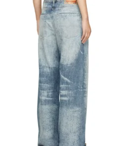 Alternative view of 1996 - די סייר ג׳ינס בגזרה רחבה במראה שחוק - כחול בהיר