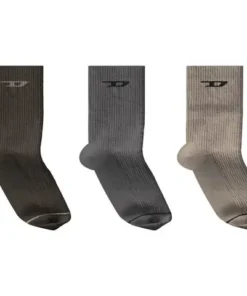 סט 3 זוגות גרבי ריב עם לוגו D - חום/אפור