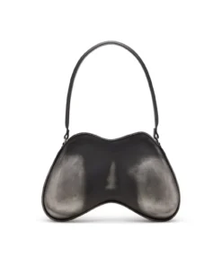 Alternative view of תיק כתף דאבל-די ריג׳יד במרקם מוברש - שחור