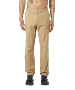 מכנסי כותנה עם לולאת יוטיליטי - שחור-בז'