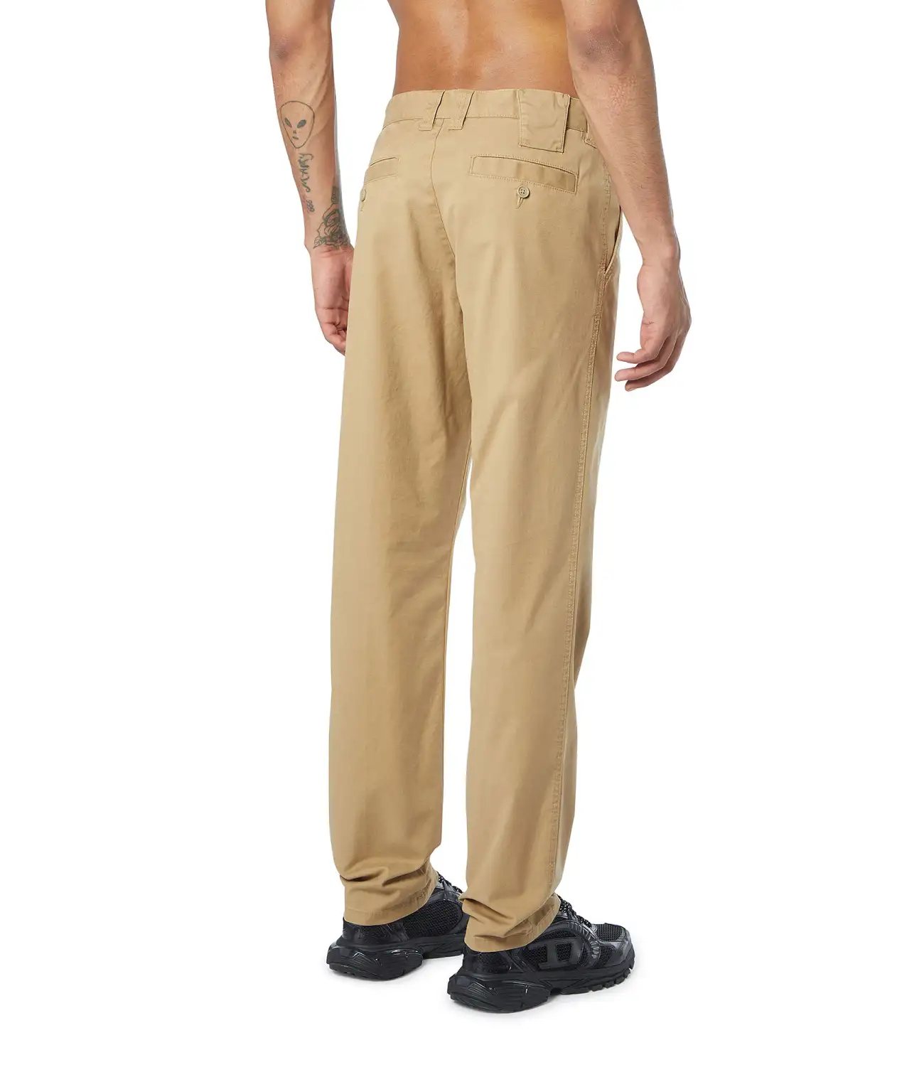 מכנסי כותנה עם לולאת יוטיליטי - בז' – תמונה 2