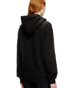 Alternative view of קפוצ׳ון כותנה עם לוגו Oval D - שחור