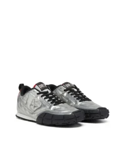 Alternative view of סניקרס בהשראת שנות ה-70 קווילט מטאלי - כסף/שחור