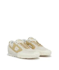 Alternative view of סניקרס בהשראת שנות ה-70 זמש קווילט - לבן/חום בהיר