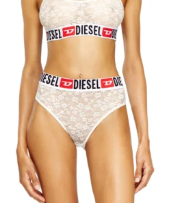 תחתוני ניילון תחרה עם לוגו דיזל - לבן