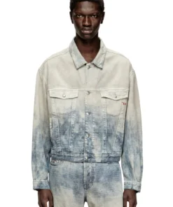 ג׳קט טראקר יוניסקס בדוגמת פרינס אוף ויילס מדנים - ג׳ינס אפור