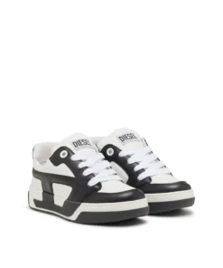 Alternative view of D-Ollie סניקרס סקייט מעור עם לוגו - לבן/שחור