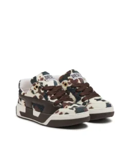 Alternative view of D-Ollie סניקרס מפוני סינתטי בצביעת דמוי פרה – חום/לבן