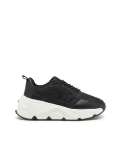 סניקרס סוואנה מונוכרומטיות עם סוליה מאסיבית - שחור/לבן