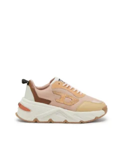 סניקרס סוואנה עם לוגו דיזל - ורוד/לבן