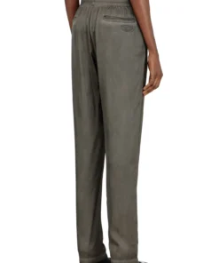 Alternative view of מכנסיים מסאטן בצביעת פיגמנט - אפור כהה