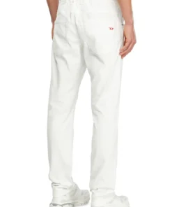 Alternative view of 2032 - די קרולי ג'וג ג'ינס בגזרה רגילה עם רגל מתחדדת - לבן