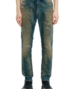 2032 - די קרולי ג'וג ג'ינס בגזרה רגילה עם רגל מתחדדת - כחול בינוני