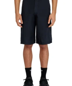 מכנסי ברמודה מתערובת פשתן בגימור גארמנט-דיי - שחור