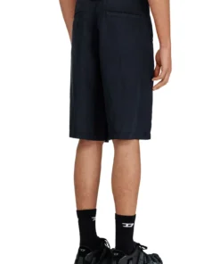 Alternative view of מכנסי ברמודה מתערובת פשתן בגימור גארמנט-דיי - שחור