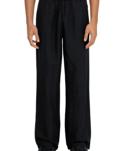 מכנסיים מתערובת פשתן יוניסקס - שחור