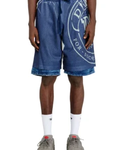 מכנסי שורטס כדורסל עם הדפס סאבלימציה - כחול