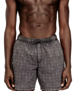 מכנסי שורטס שחייה עם הדפס פפיטה דהוי - אפור