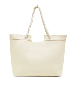 Alternative view of תיק שופינג DSL 3D מבד קורדורה עם לוגו מובלט וידיות חבל - קרם