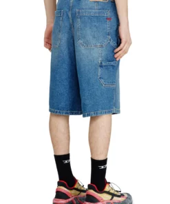 Alternative view of די ליברי שורט עם כיסים חיצוניים ולולאת פטיש - כחול