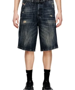 די ליברי שורט בגזרה רפויה עם כיסי פאץ' גדולים - כחול