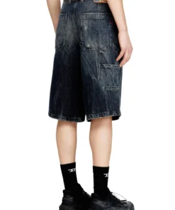 Alternative view of די ליברי שורט בגזרה רפויה עם כיסי פאץ' גדולים - כחול