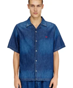 חולצת דנים שרוול קצר - כחול