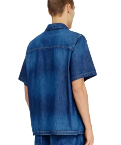 Alternative view of חולצת דנים שרוול קצר - כחול