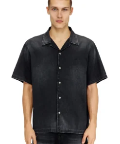 חולצת דנים שרוול קצר - שחור