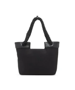 Alternative view of תיק שופינג קטן DSL 3D מבד קורדורה עם לוגו מובלט וידיות חבל - שחור