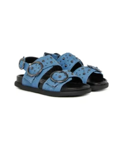 Alternative view of סנדלי D-Sanriv מדנים לילדים עם אבזמים גדולים וניטים מתכתיים - כחול