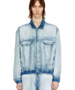 ג'קט טראקר מדנים באפקט שלד - כחול בהיר