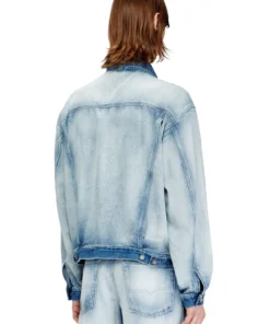 Alternative view of ג'קט טראקר מדנים באפקט שלד - כחול בהיר