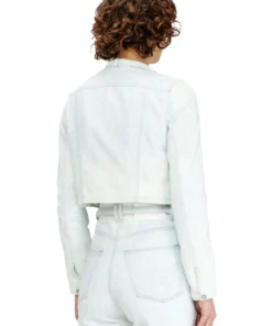 Alternative view of ג'קט קצר מדנים סאטן - כחול בהיר