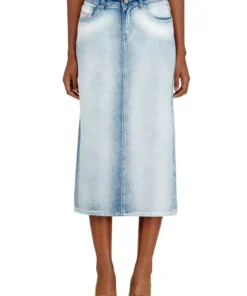 חצאית מדנים באפקט שלד - כחול בהיר