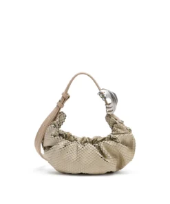 Alternative view of תיק הובו Grab-D במבנה מכווץ מעור עם טקסטורה - בז'