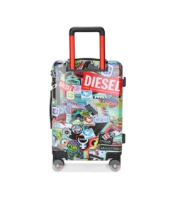 Alternative view of מזוודת טרולי קשיחה עם הדפס מדבקות קטנה - צבעוני